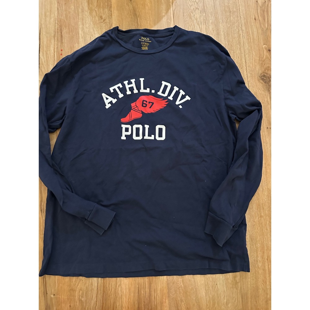 Polo Ralph Lauren Athletic Division Winged Foot Long Sleeve T-Shirt Navy Men's L